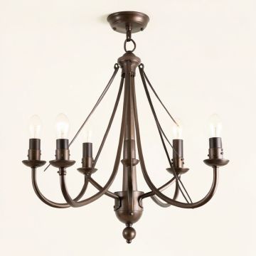 Pickensville 6 - Light Wagon Wheel Chandelier (synthetic illustration; no displayed measurements)