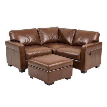 Falom 97.2 '' Wide Faux Leather Sofa & Chaise With Ottoman