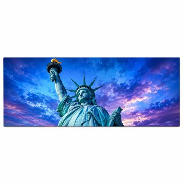 Panoramic Low Angle View Of A Statue Of Liberty