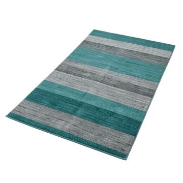 Centro Striped Teal/Gray Indoor / Outdoor Area Rug