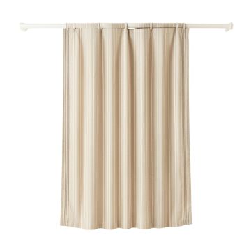 Ridge Brook Shower Curtain Hanging Flat From A Plain Rod - Beige