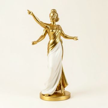 Draped In Gold Art Deco Dancer Figurine (synthetic illustration; no displayed measurements)