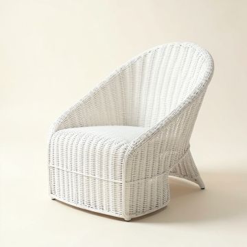 Hazel Bend Outdoor Lounge Chair - White (synthetic illustration; no displayed measurements)