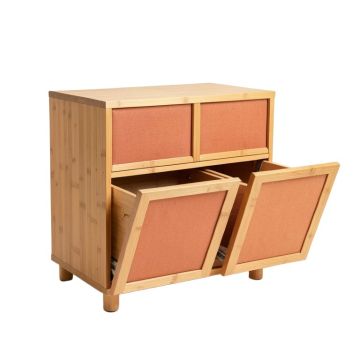 Brook Bend Freestanding Pull-Out Hamper Cabinet - Terracotta