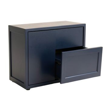 Maple Canyon Freestanding Pull-Out Hamper Cabinet - Navy
