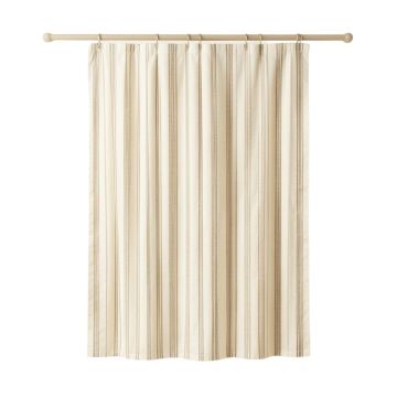 Dawn Brook Shower Curtain Hanging Flat From A Plain Rod - Cream
