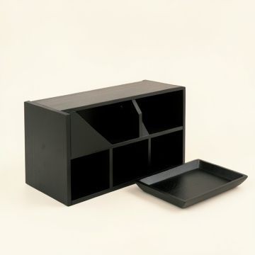 Lake Bend Empty Coffee-Station Organizer - Black (synthetic illustration; no displayed measurements)