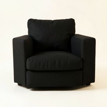 Slate Falls Upholstered Armchair - Black (synthetic illustration; no displayed measurements)