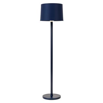 Dune Branch Floor Lamp With A Plain Fabric Shade - Navy