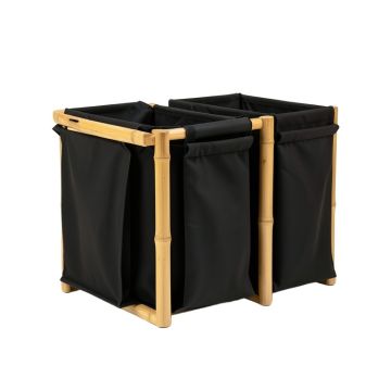 Heath Crossing Laundry Sorting Station With Plain Removable Bags - Black