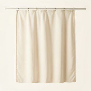 Wren Branch Shower Curtain Hanging Flat From A Plain Rod - Ivory (synthetic illustration; no displayed measurements)