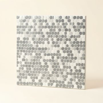 Subway Carrara 10 '' X 10 '' Resin Peel & Stick Backsplash Panel In White/Gray (synthetic illustration; no displayed measurements)