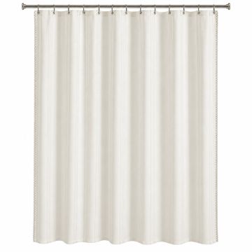 Dune Dell Shower Curtain Hanging Flat From A Plain Rod - Ivory
