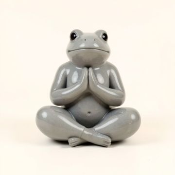 Meditating Ceramic Frog In Overhead Namaskara Position (synthetic illustration; no displayed measurements)