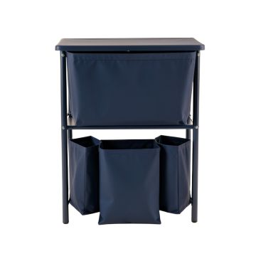Sage Crossing Laundry Sorting Station With Plain Removable Bags - Navy
