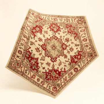 Talamantez Oriental Machine Made Power Loom Wool/Polyester Beige/Red/Brown Area Rug (synthetic illustration; no displayed measurements)