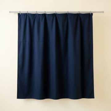 Vale Arc Shower Curtain Hanging Flat From A Plain Rod - Navy (synthetic illustration; no displayed measurements)