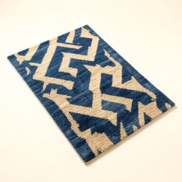 Tollette Chevron Hand Tufted Cobalt Blue/Beige Area Rug (synthetic illustration; no displayed measurements)