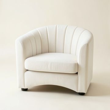 Slate Bridge Upholstered Armchair - White (synthetic illustration; no displayed measurements)