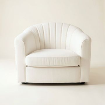 Holly Bluff Upholstered Armchair - White (synthetic illustration; no displayed measurements)