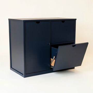 Bay Arc Freestanding Pull-Out Hamper Cabinet (synthetic illustration; no displayed measurements)