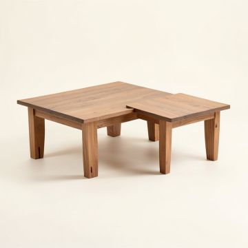 Audley Solid Wood 2 Piece Coffee Table Set (synthetic illustration; no displayed measurements)