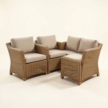 Ophelia Outdoor 3 Piece Rattan Seating Group With Cushions (synthetic illustration; no displayed measurements)