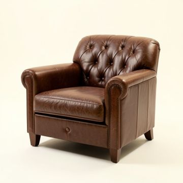 Monika 31.5 '' Wide Tufted Top Grain Leather Armchair (synthetic illustration; no displayed measurements)