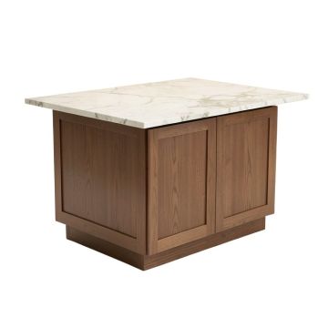 Ayyash Kitchen Island Set With Marble Top
