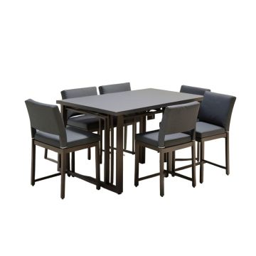 Jeiry 5 Pc Set With Cushion Dining Set , Dark Gray