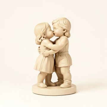 Young Sweethearts Kissing Children Garden Statue (synthetic illustration; no displayed measurements)