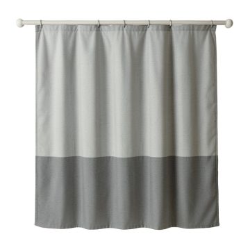 Briar Bend Shower Curtain Hanging Flat From A Plain Rod - Gray (synthetic illustration; no displayed measurements)