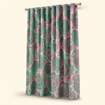 Abstract Paisley Semi-Sheer Single Curtain Panel (synthetic illustration; no displayed measurements)