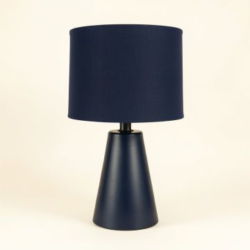 Spruce Crossing Table Lamp With A Plain Fabric Shade - Navy (synthetic illustration; no displayed measurements)