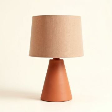 Summit Branch Table Lamp With A Plain Fabric Shade - Terracotta (synthetic illustration; no displayed measurements)