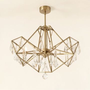 Gillespie 3 - Light Unique Geometric Chandelier With Crystal Accents (synthetic illustration; no displayed measurements)