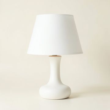River Dale Table Lamp With A Plain Fabric Shade - White (synthetic illustration; no displayed measurements)