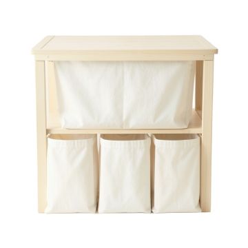 Elm Bend Laundry Sorting Station With Plain Removable Bags - Ivory