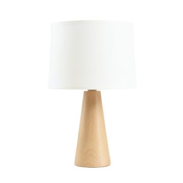 Cove Bridge Table Lamp With A Plain Fabric Shade - White