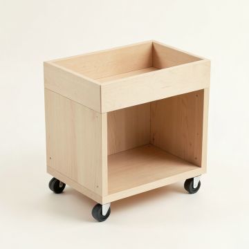 Birch Branch Empty Rolling Workshop Cart - Beige (synthetic illustration; no displayed measurements)