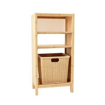 Dune Bend Freestanding Pull-Out Hamper Cabinet - Beige