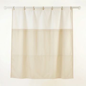 Clay Crest Shower Curtain Hanging Flat From A Plain Rod - Ivory (synthetic illustration; no displayed measurements)