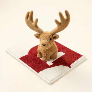 Hok Reindeer Welcome 30 '' 18 '' X Non-Slip Outdoor Door Mat (synthetic illustration; no displayed measurements)