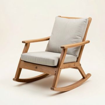 Coyne Acacia Rocking Chair With Cushion (synthetic illustration; no displayed measurements)