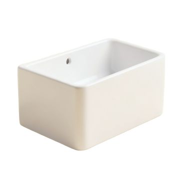 White Ceramic Rectangular Vessel Bathroom Sink