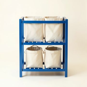 Ridge Crest Laundry Sorting Station With Plain Removable Bags - Blue (synthetic illustration; no displayed measurements)