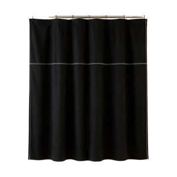 Hazel Bridge Shower Curtain Hanging Flat From A Plain Rod - Black
