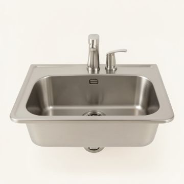 Kohler Tailor Medium Single Basin Stainless Steel Sink With Large Flora Insert (synthetic illustration; no displayed measurements)