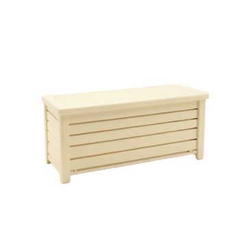 Oak Crossing Narrow Outdoor Storage Bench - Ivory