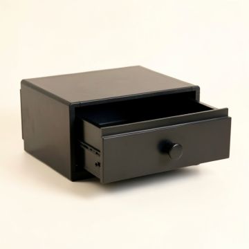 Reed Crest Small-Parts Storage Drawer Cabinet - Black (synthetic illustration; no displayed measurements)